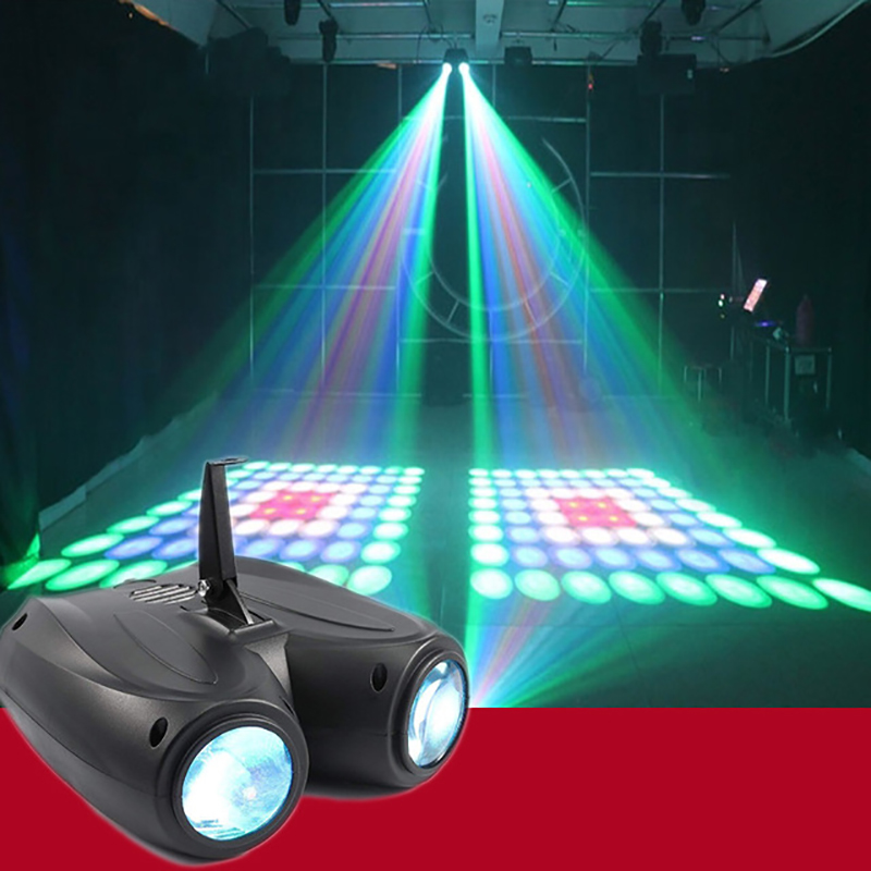 20w 64/128 st rgbw led mönster scenljus dubbel huvud luftskepp lampa projektor dj disco party lights cool effekter scenbelysning