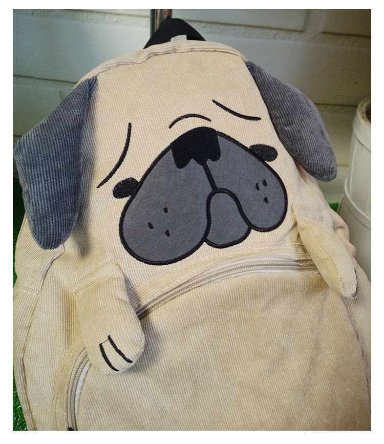 Bolso de tela original de Carlino con animales, mochila japonesa de gran para estudiantes de secundaria, bolso escolar de otoño, para mujer
