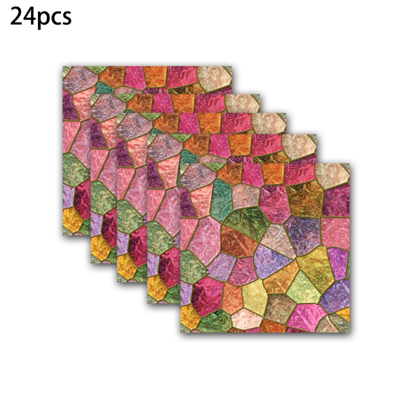 24pcs / set Ceramic Tile is Stuck Wall Stickers Self Adhesive DIY AF052: B