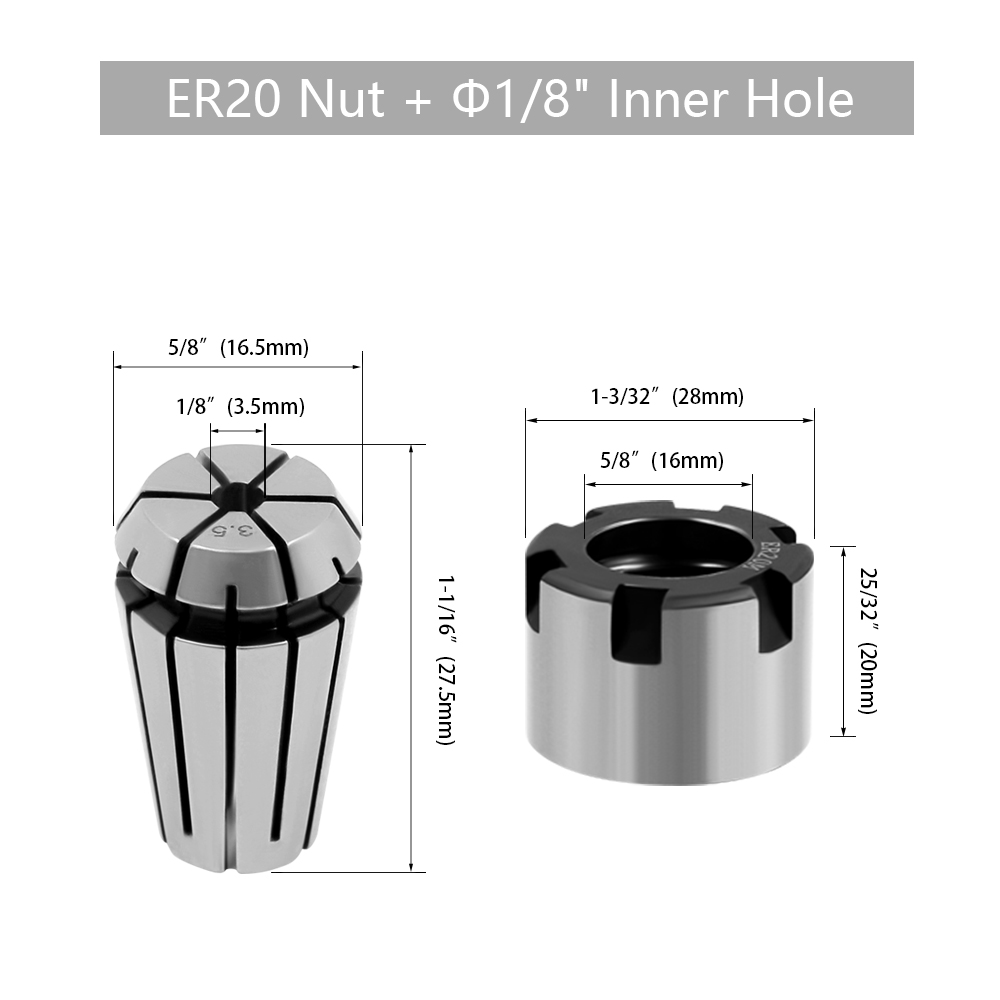 LAVIE Carving Machine Collet Trimming Machine Woodworking Accessories Adapter ER Clamp Nut -C NUT COLLET