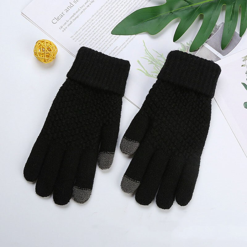 Vinter kvinder cashmere uld strikkede handsker farve touch screen handsker udsøgt varme: St001-5