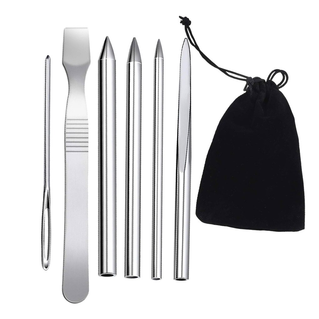 4Pcs Paracord Stiksels Set Roestvrij Stalen Armband Lederen Diy Weven Paracord Vetersluiting Naald Smoothing Tool