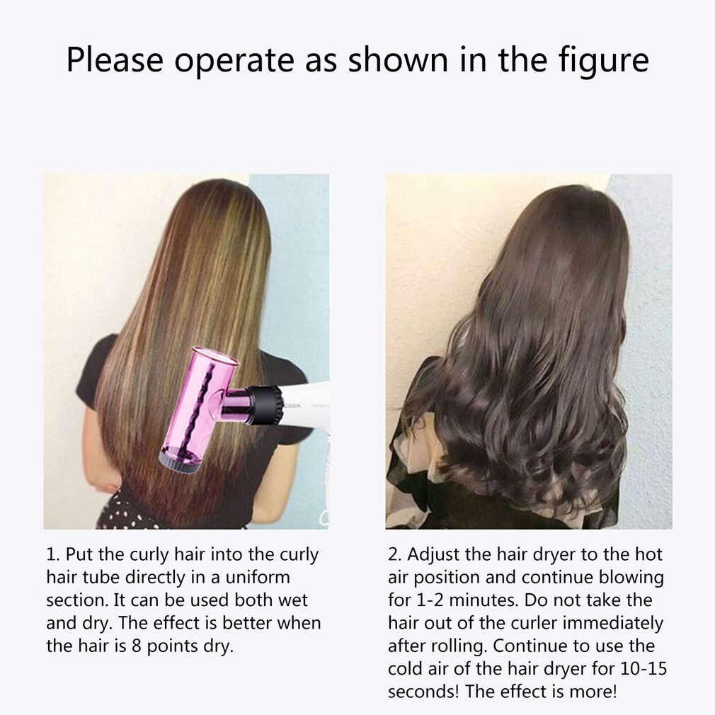 Rodillo de pelo rizado, artefacto de pelo Tornado Hood, secador de pelo, volante grande, rizador con tubo mágico, artefacto, herramientas de rizado