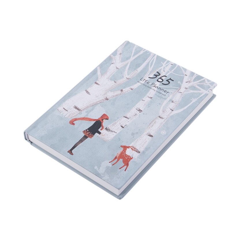 2Pcs Hardcover Year Plan Notebook 365 Days Inner Page Monthly Daily Planner Organizer Diary - Leaves + Lemon ,Multicolo