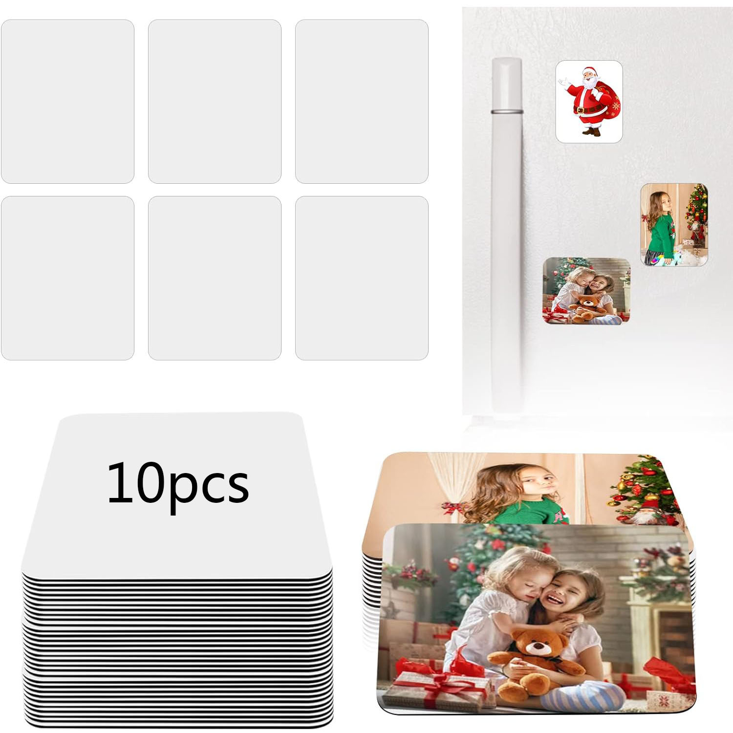 10pcs Sublimation Blank Refrigerator Magnets Sublimation Magnet Blanks 5.5x7.5cm Sublimation Blanks Products for Kitchen Office