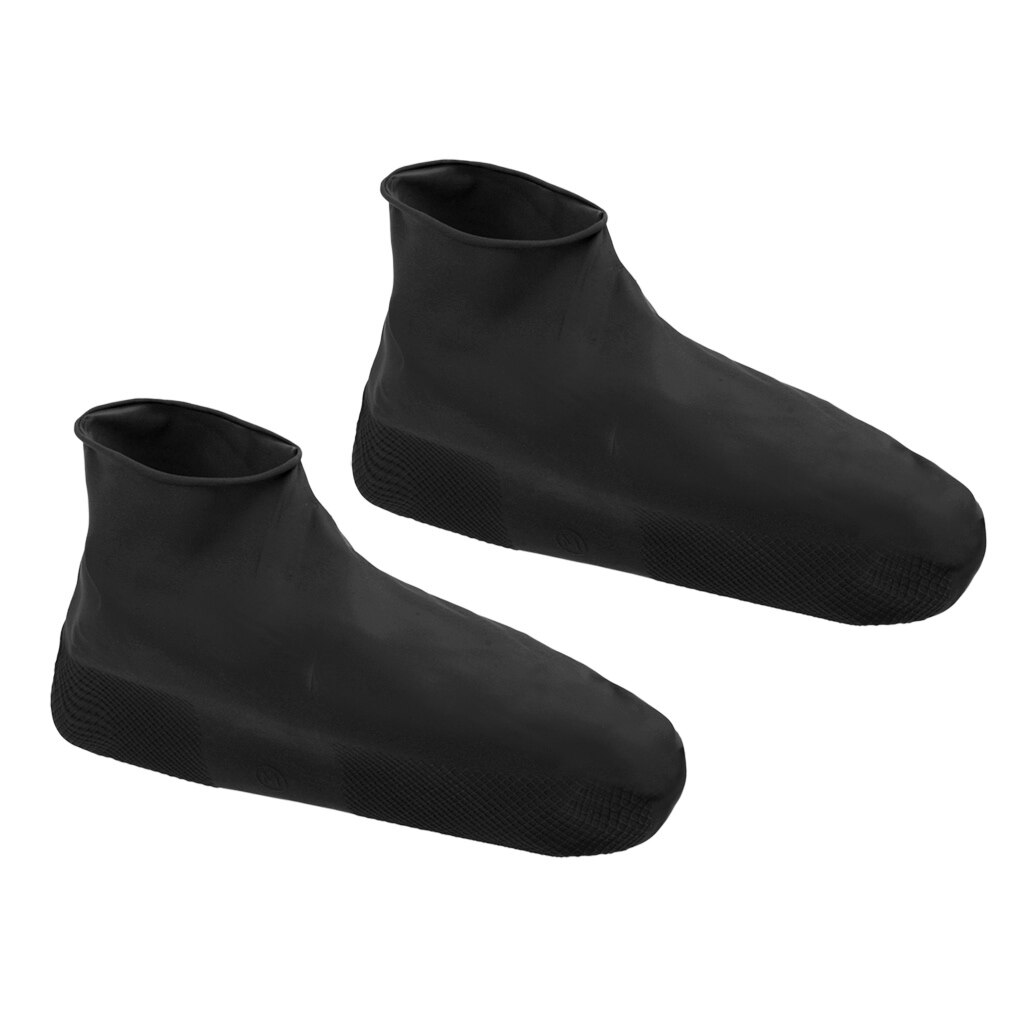 Disposable Boot &amp; Shoe Covers - Durable, Water Resistant, non-slip, Recyclable Silicone Boots for Men Women Outdoors: Black L
