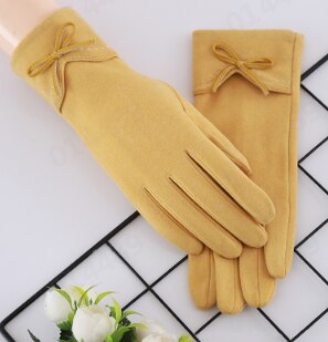 Women's Gloves Touch Screen Gloves Double thick Plush Wrist Women Driving Gloves Winter Ladies Warm Gloves Driving Ski Glove YA: I