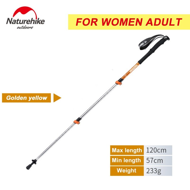 Naturehike Wanderstöcke Ultraleicht Wandern Falten Pole gehen Wandern Stöcke Camping familie Wanderstöcke 1 stücke: Frauen Gold