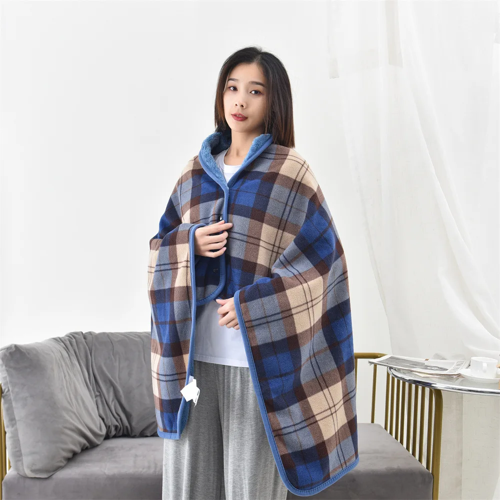 Draagbare Flanel Warme Deken Pluche Sjaal Plaid op De Bank Winter Kantoor Reizen Verdikte Lui Casual Dutje Deken Cover Dames: 100x150cm / violet