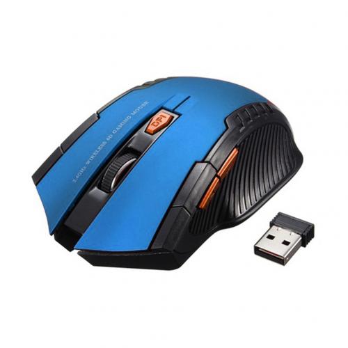 2.4 ghz draadloze muis met 6 toetsen en usb-ontvanger, instelbare dpi gamingmuis, muizen voor pc, laptop, gamingmuis, draadloze muis voor thuis: Blauw