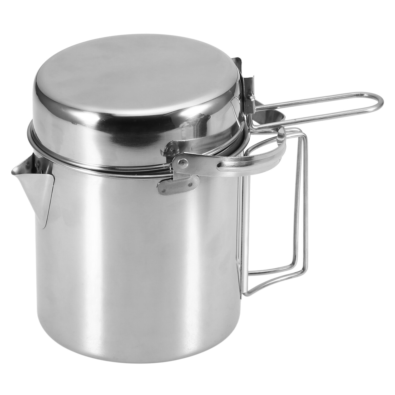 1L Camping Waterkoker Roestvrij Staal Koken Waterkoker Camping Pot Draagbare Outdoor Camping Backpacken Pot Met Opvouwbare Handvat