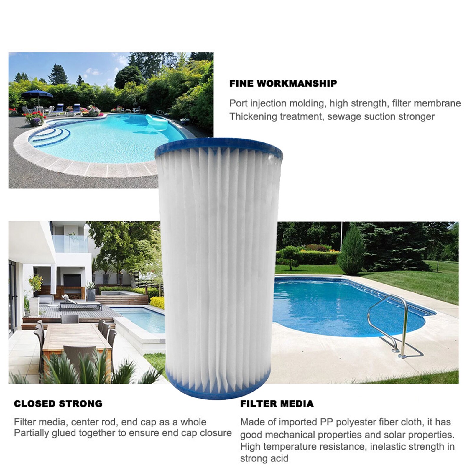 Cartucho de filtro de repuesto tipo A o tipo C, para piscina de verano, cuidado diario, oferta