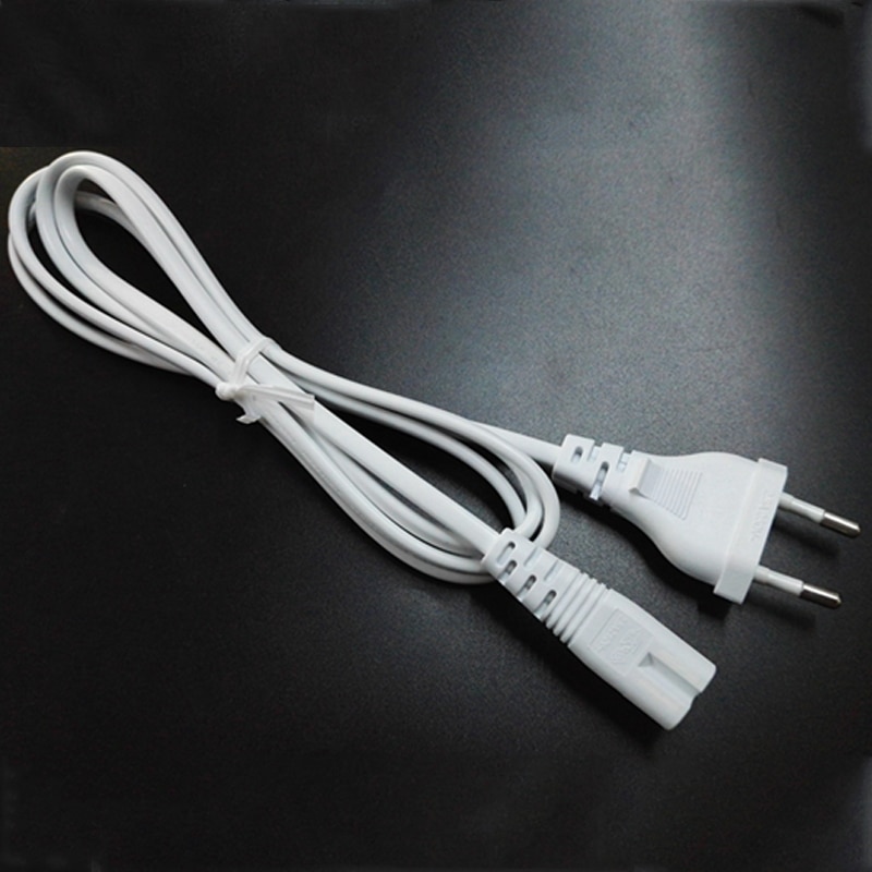 1.2 M 2ft 2-Prong Pin AC wit EU Voeding Kabel Cord Lood Draad Netsnoer voor Desktop Laptop dc lader
