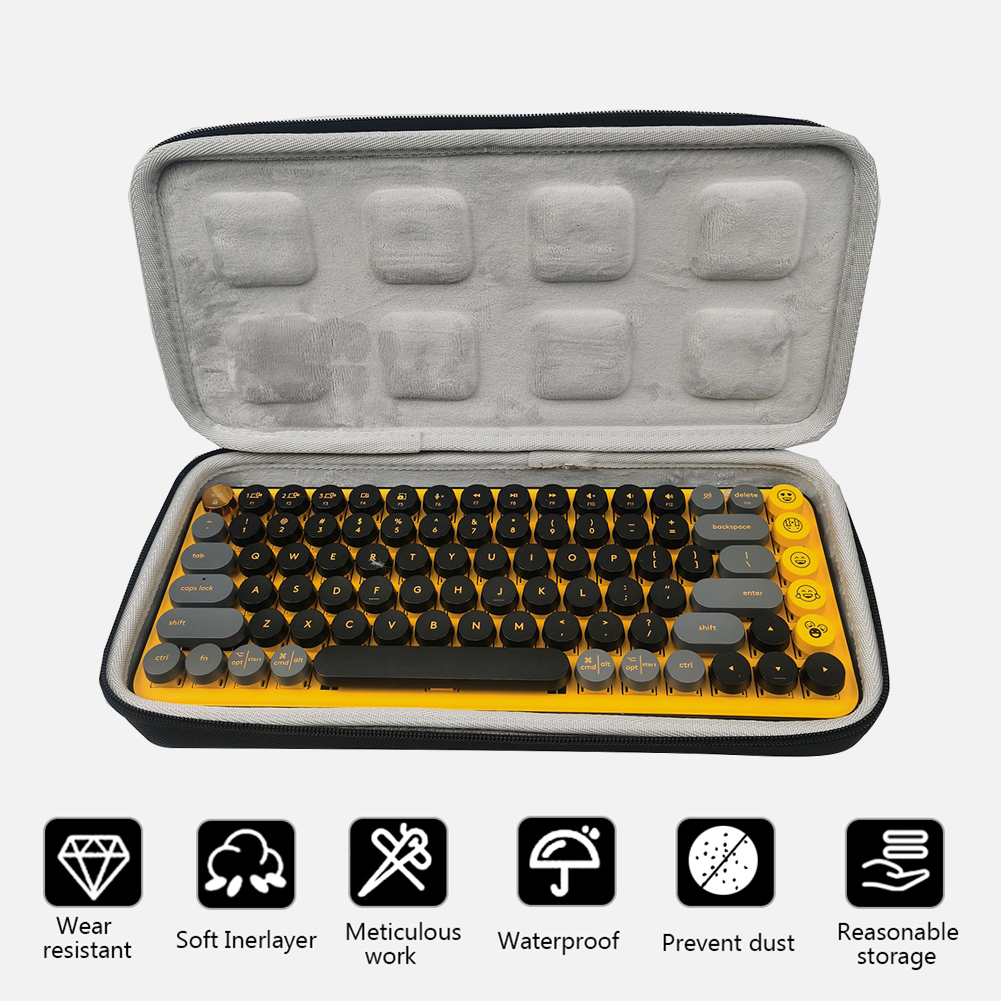 Waterproof Storage Bag for Logitech POP Keys Mechanical Keyboard Carry Case Portable Travel Box Hard PC Storage Bag for Logitech