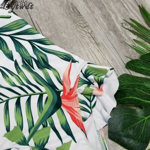Moeder dochter bijpassende badmode een stuk badpak meisje dames palmbladeren strandkleding badpak monokini zwemkleding