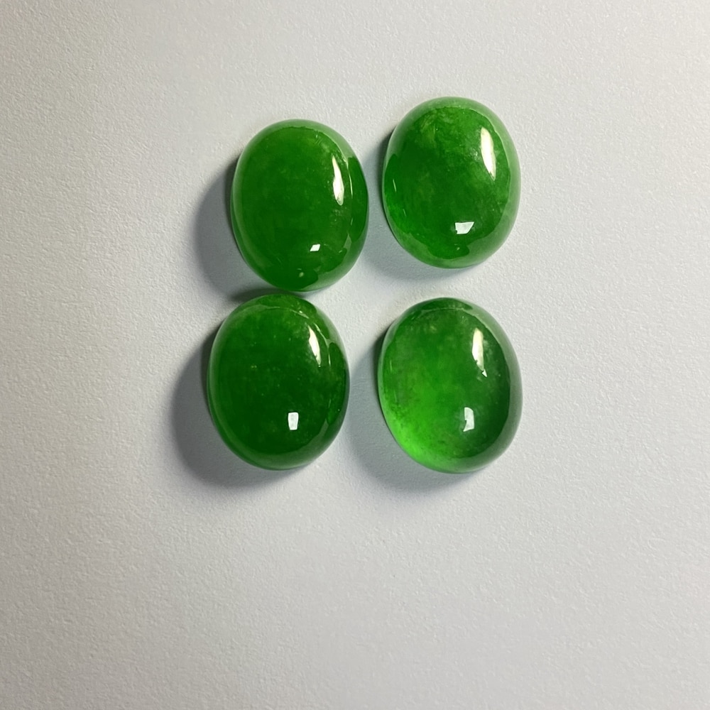 GRC Certificato naturale Giadeite Verde della pietra preziosa Ovale forma 6x4-20x15mm flatback cabochon di pietra anello di giada