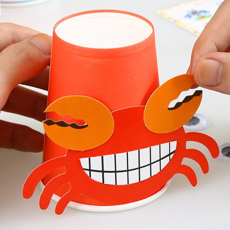 12pcs Children 3D DIY handmade paper cups sticker ... – Grandado