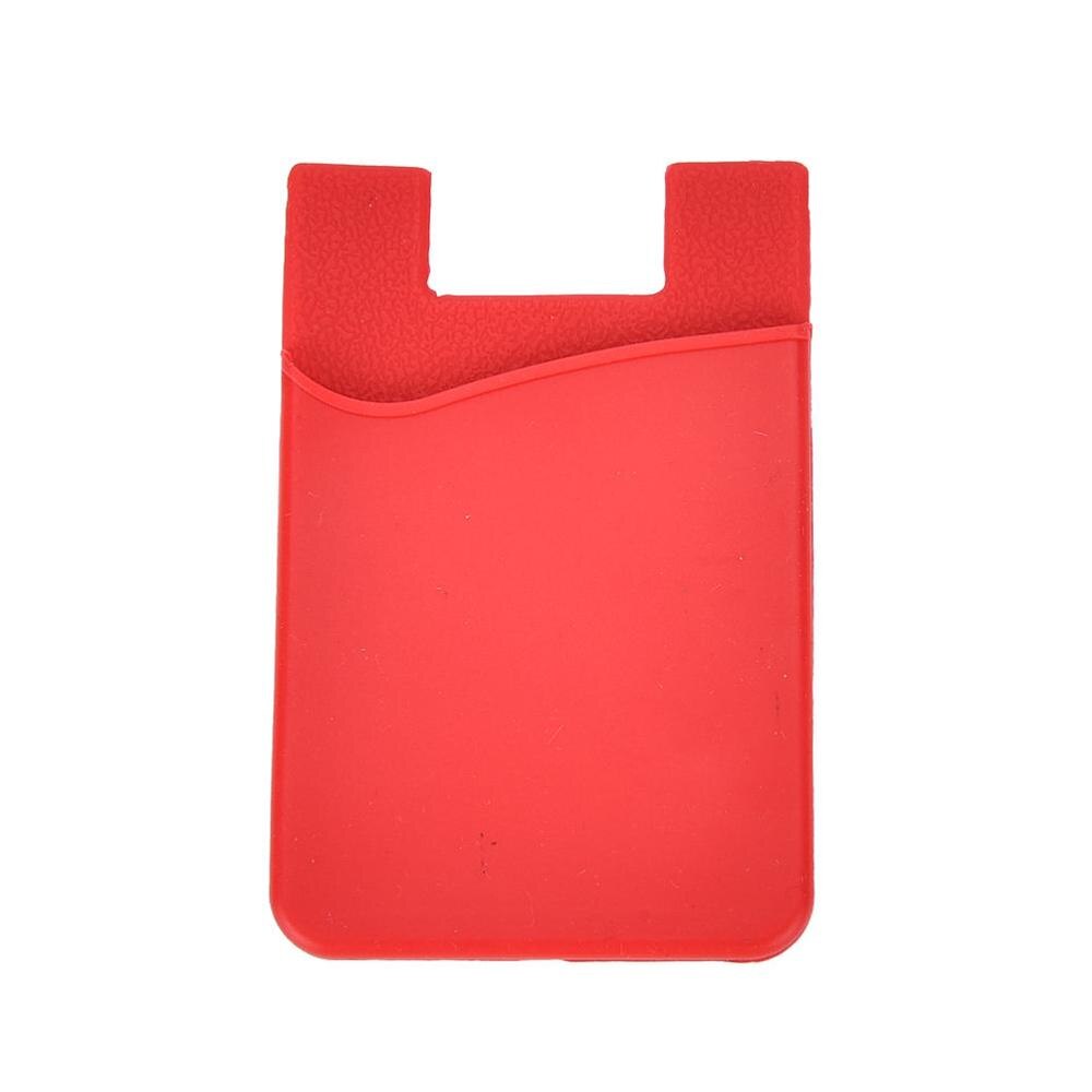 Mobile Phone Back Cards Holder Wallet Credit ID Card Pocket: Red