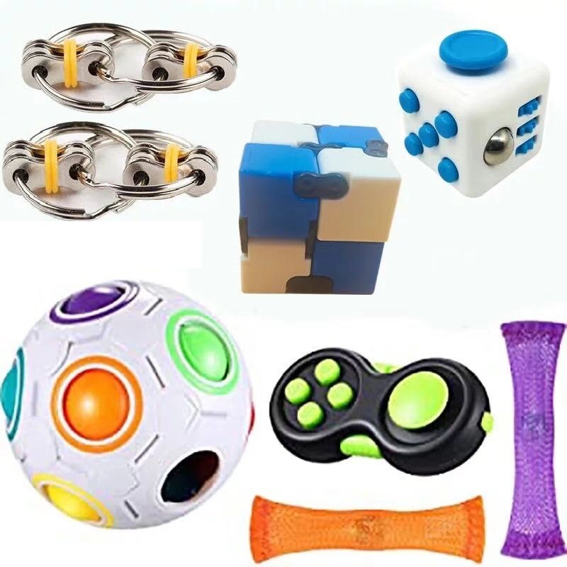 23PCS Pack Zappeln Sensorischen Spielzeug Set Stress Relief Spielzeug Autismus Angst Relief Stress Pop Blase Zappeln Spielzeug für Kinder erwachsene: 8PSC
