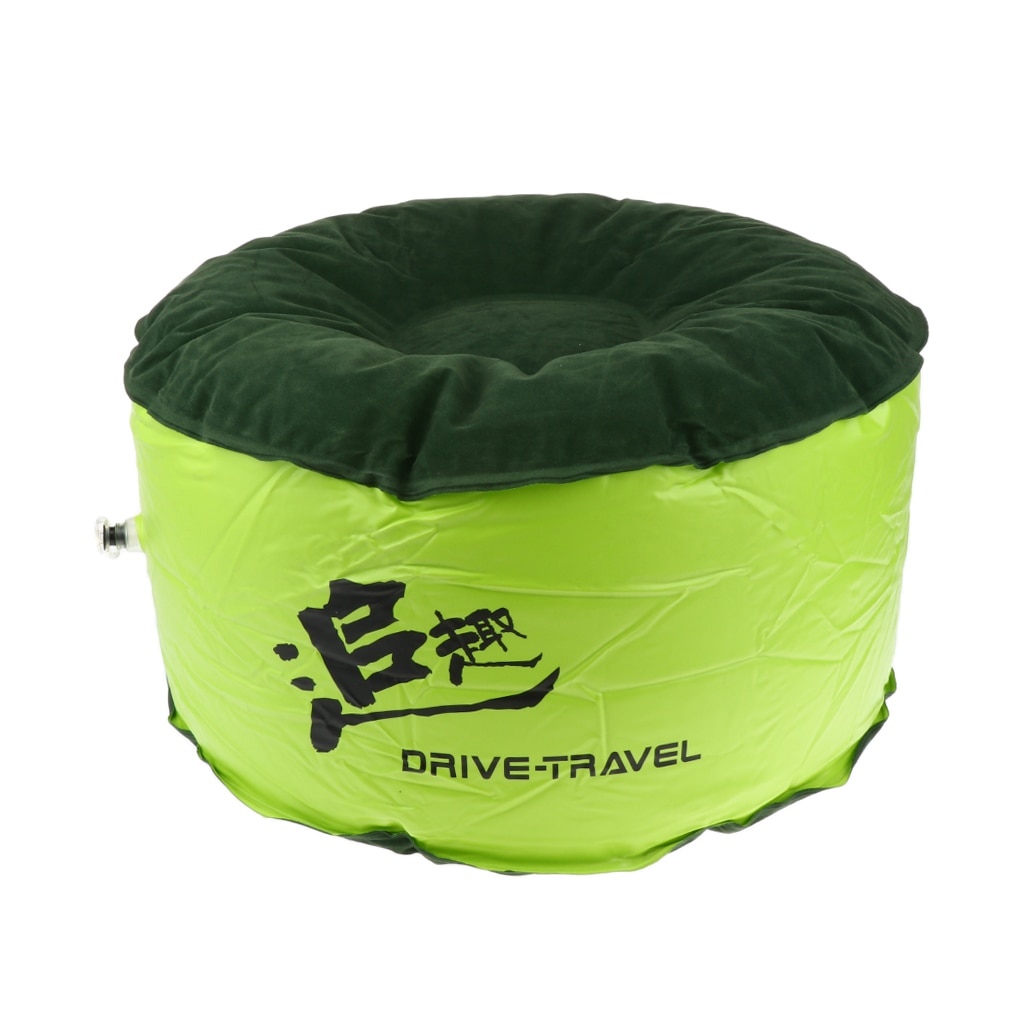 PVC Folding Inflatable Stool Round Ottoman Foot Rest 55x30cm for Adult Kids Home Outdoor Camping Hiking Picnic BBQ