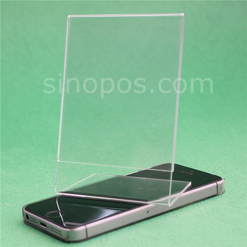 Acryl Schuine Card Frame 8x11 cm Portret Landschap, a7 clear plastic teken houder schuine stand desktop tag ad poster L-display