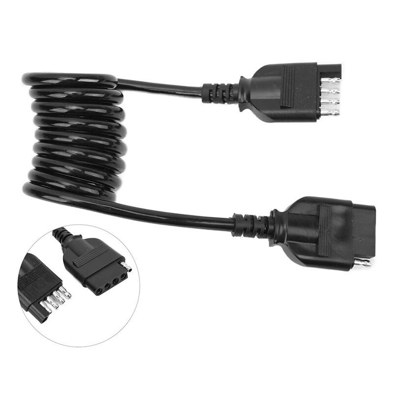 Trailer Connector American 5-Pin Spring Cable 5FT RV Tail Light Signal Lamp Cable for Commercial Vehicle Trailer