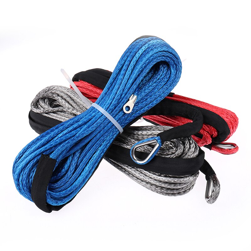 1/4 ''X50 12 Strand Off-Road Uhmwpe Synthetische Slepen Lier Touw Met 1.5M Mouw En Vingerhoed Voor atv/Utv/Suv/4X4/4WD