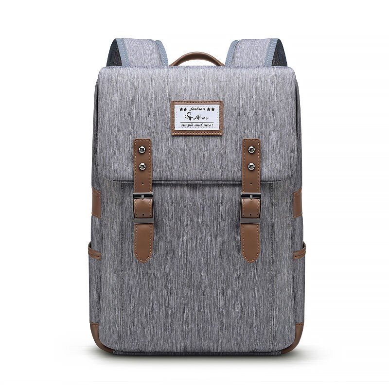 Oxford skole rygsæk mænd skoletasker til teenage drenge sort stor kapacitet mellemhøj bogtasker teen college laptop taske: Grå