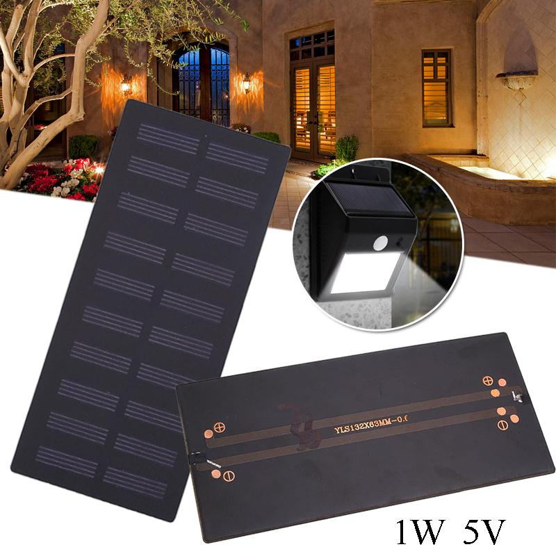 1W 5V 2000mAh 132x63mm Polycrystalline Silicon Solar Panels Battery Charger DIY Outdoor Charging