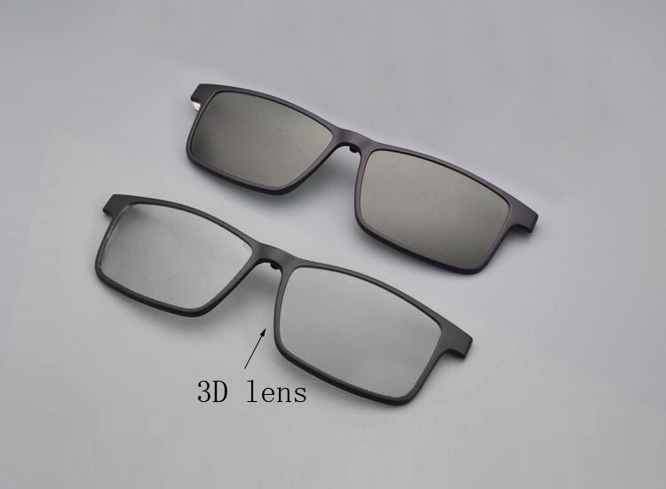 Halv ramme briller mænd med spænde polariserende solbriller magnet rustfrit stål nattesyn beskyttelsesbriller køre recept: 3d sorte