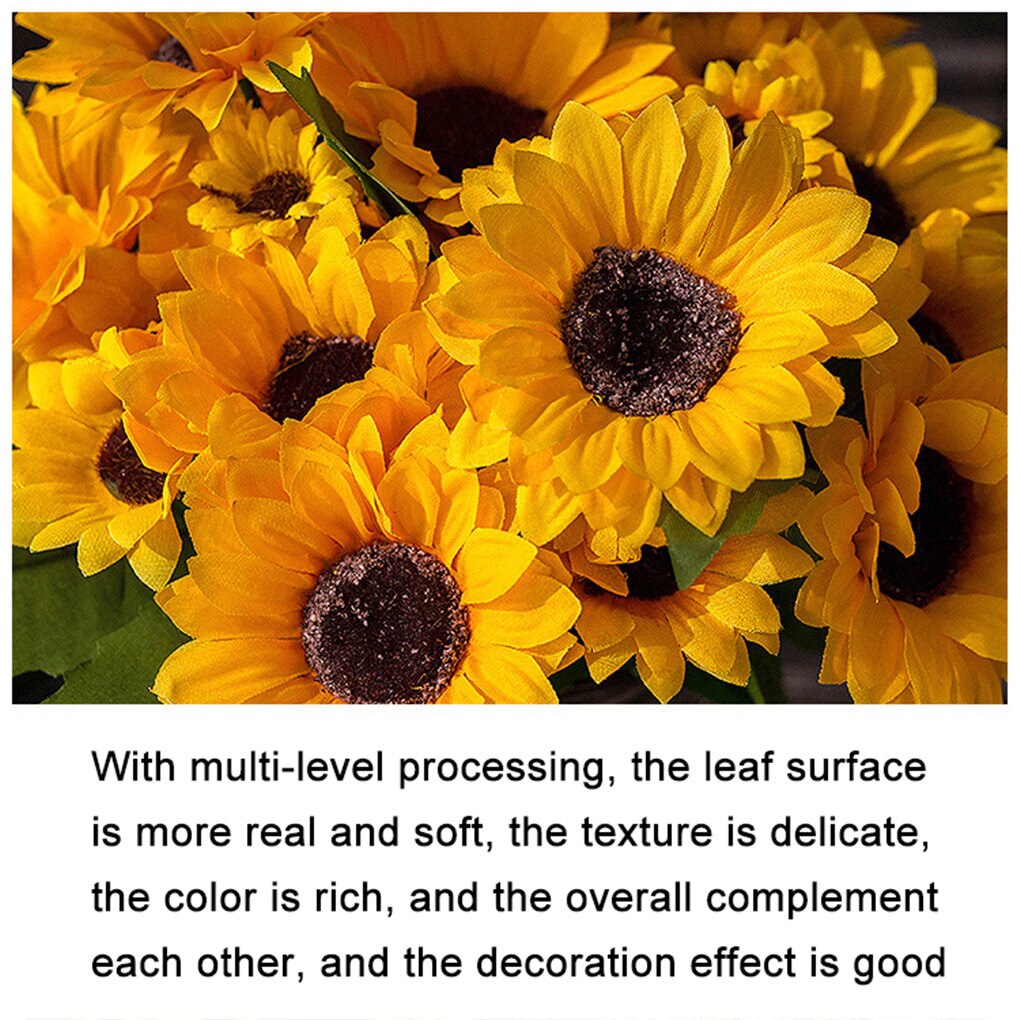 Kunstzijde Bloem Zonnebloem Boeket Daisy Huis Tuin Bruiloft Tafel Diy Simulatie Decoratieve Bloemen Accessorie Plant