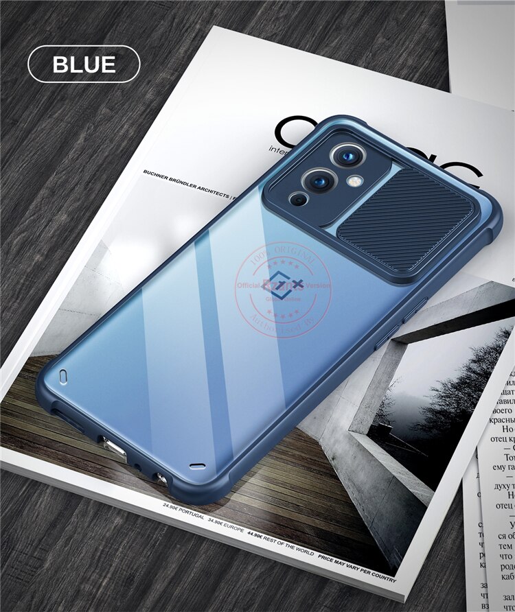 Rzants-funda de teléfono para Oneplus 9 Oneplus 9 Pro, funda transparente híbrida fina con doble carcasa: Oneplus 9 Pro / Azul