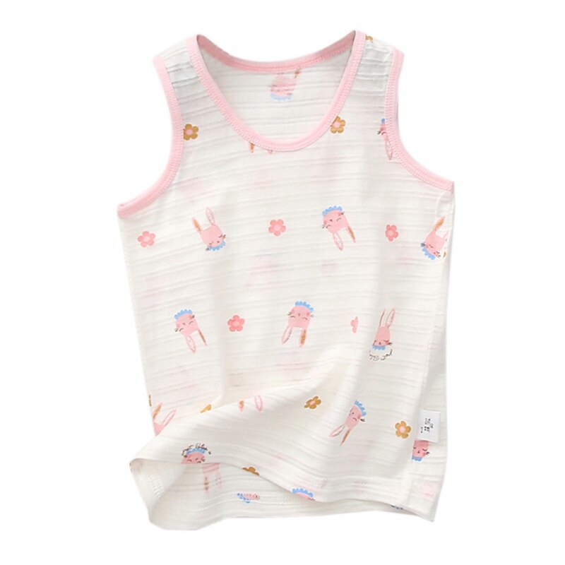 Zomer Meisjes Bloemen Tanks Mouwloze Tops Kids Kleding Katoen Printing Vest Baby Tiener Singlets Kinderen: 4 / 2-3Y