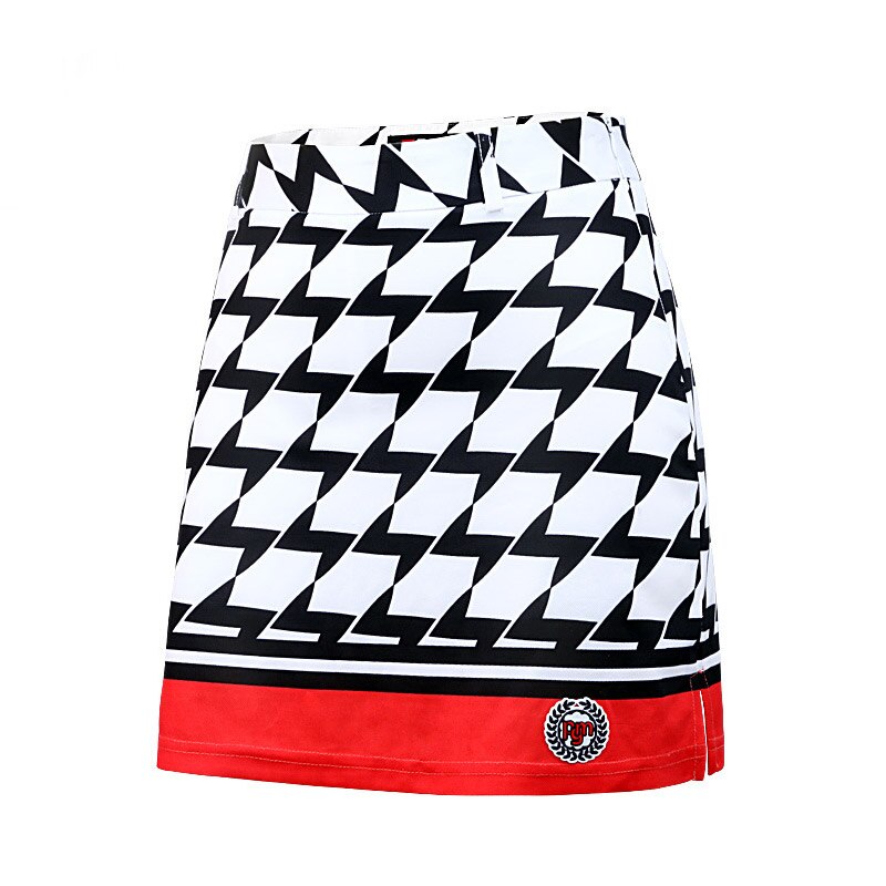 Woman Golf Skirt Splicing Women Summer Breathable Golf Skirt Mini Linen Skirts THJ99: Red / XL