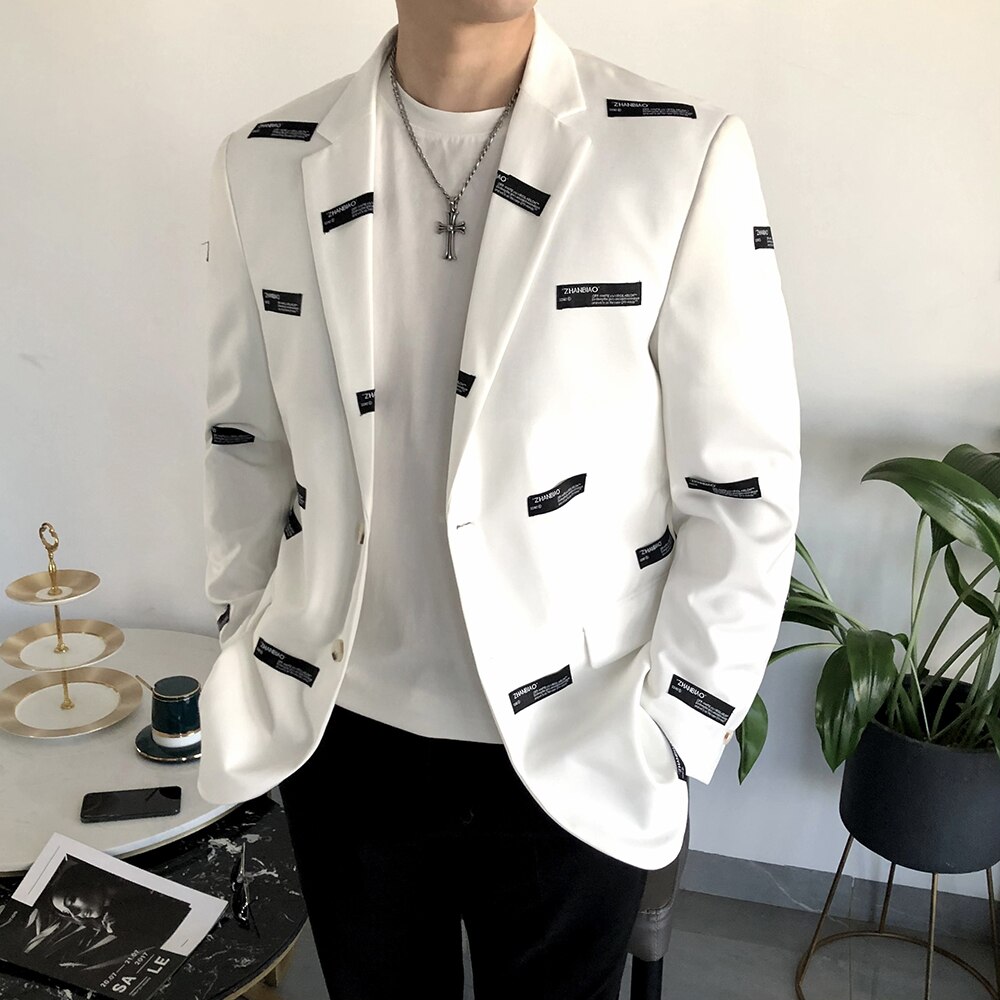 Kleding Mannen Pak/Mannelijke Slim Fit Printing Mode Leisure Blazers/Mannen slim Fit Casual Jacket
