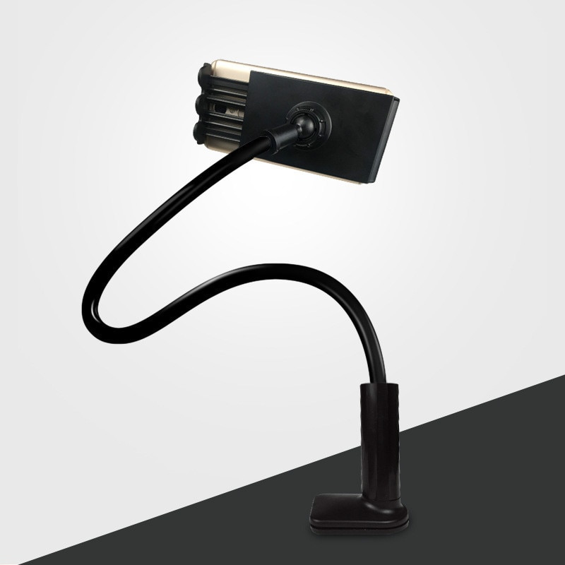 Gooseneck Bed Phone Holder Lazy Flexible Mount Holder Mobile Phone Camera Selfie Stand Monopod Support Photo Remote Control: Black 2
