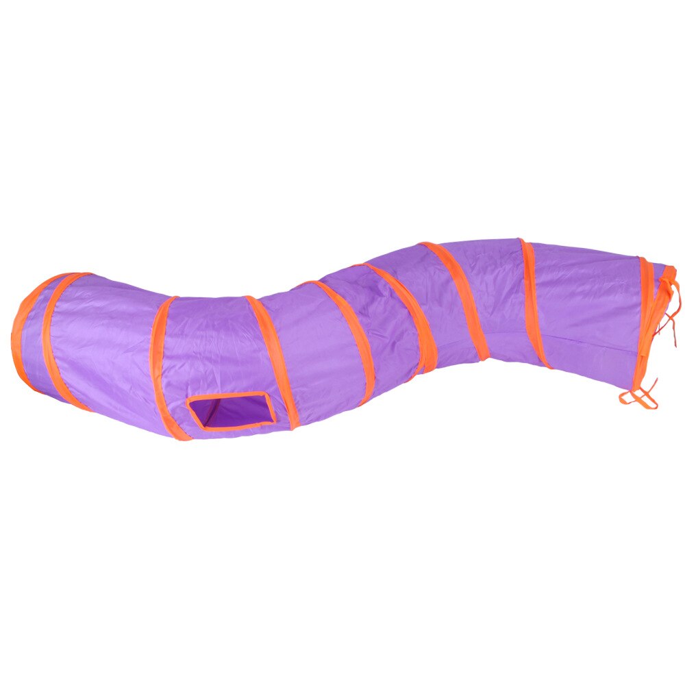 Tunnel pour chat arc-en-ciel en forme de S, en tissu Polyester pliable, canal pour chat, Dragon roulant, jouet pour animaux de compagnie, furet: A