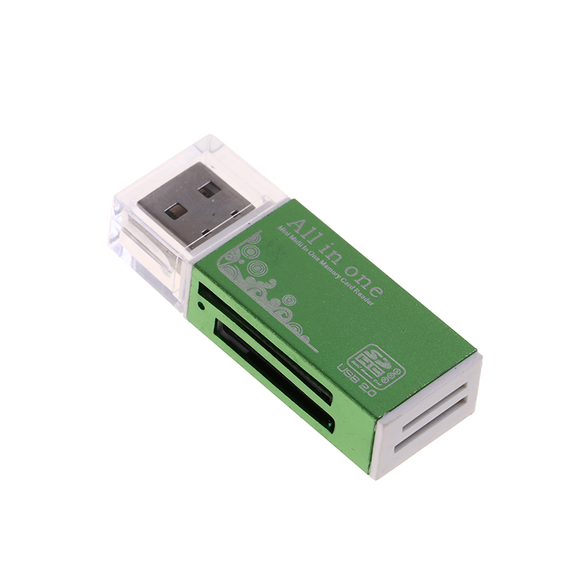 4 in 1 kartenleser-adapter usb 2.0 multifunktionskartenleser für mmc/dv, ms duo/ms pro duo, micro ms  (m2)/  t-flash-karten: Grün