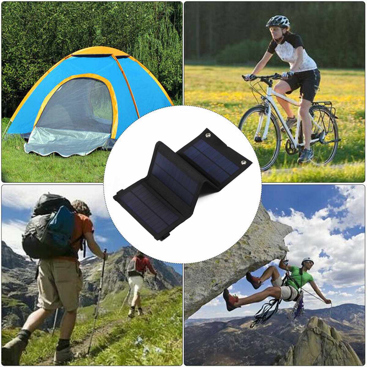 30W Foldable Solar Panel Charger Portable Solar Power Bank Backpack Camping Hiking Solar Panel Kit for phone with USB Port