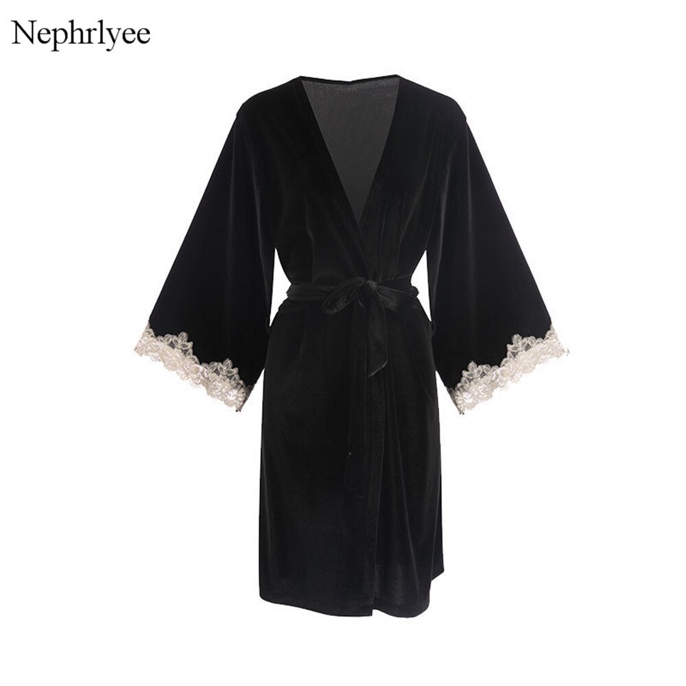 Vrouwen Satin Wedding Kimono Bruid Gewaad Nachtkleding Alleen Gewaad Fluwelen Gewaden Kant Badjas Spa Bridal Robe Badjas SLP012