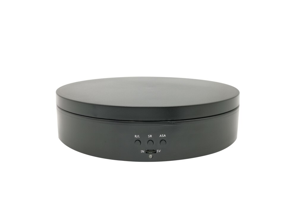 360 Degree Electric Rotating Mirror Jewelry Display Stand Base Electric Rotating Turntable Jewelry Holder for Photography Video: Black Matte