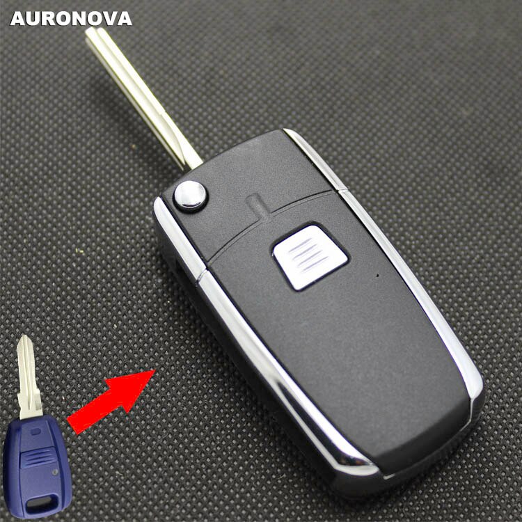 AURONOVA Upgrade Folding Key Shell for Fiat Siena Palio Punto Flip Folding Key 1 Button Remote Car Key Case