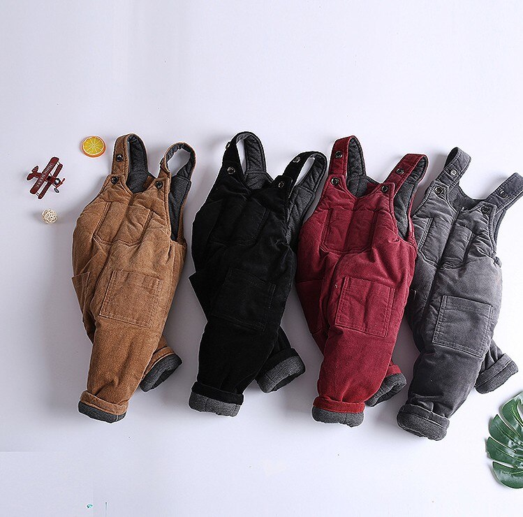 0-3Y winter thicken warm fleece jongens casual overall 1 st kids broek jongens winter algehele kinderen broek
