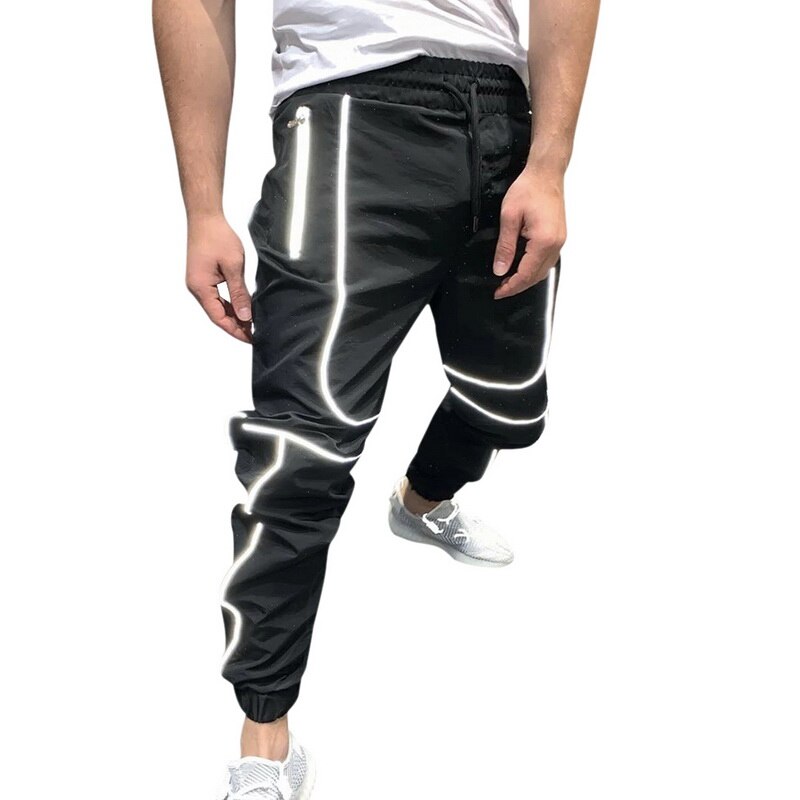 Menn sport refleksbukser joggere nattløpebukser trening treningsstudio Fitness menn joggere trening lange bukser jogge sportsklær