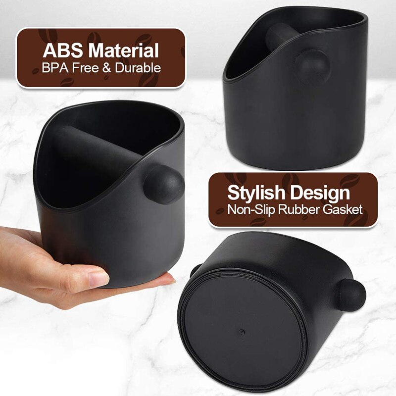 ABS Shock-absorbent Espresso Knock Box Anti Slip Coffee Grind Dump Bin Waste Bin with Detachable Knock Bar For Barista
