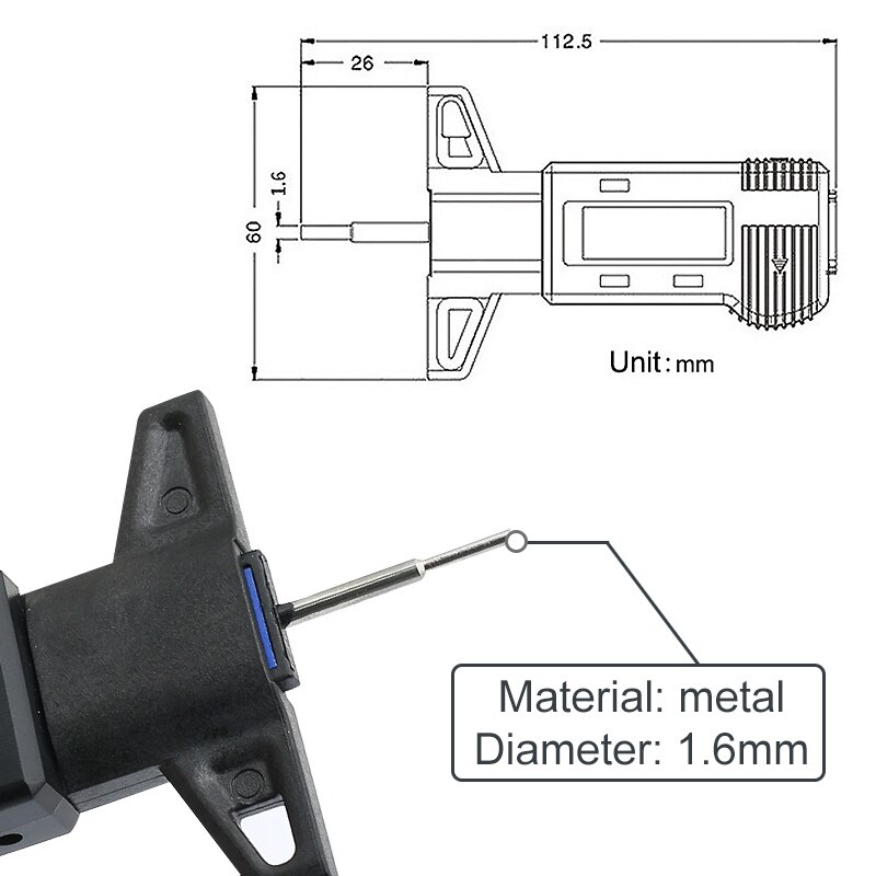 0-25mm pomiar głębokości opon linijka suwmiarka cyfrowa w/wyświetlacz LCD grubościomierz miernik opona samochodowa zużycie wykrywania narzędzie pomiarowe