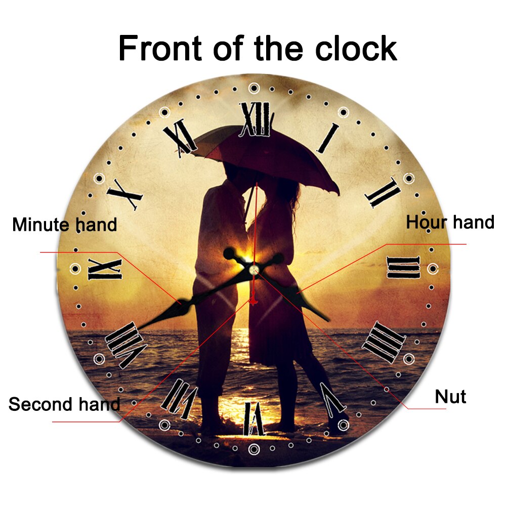 RIHE-Reloj de pared de cartón de madera con Vintage, accesorio con de Rosa y flores, estilo Retro europeo, cafetería y Chic de oficina en casa para decoración, 40CM