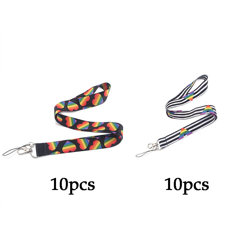 CA934 20 teile/los Regenbogen Herz Lanyards Nacken Gurt praktisch Schlüssel Ich würde Karte Halfter Schlüsselband Für Schlüssel DIY Hängen seil: 4