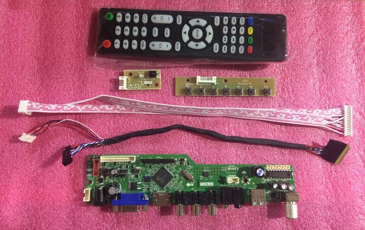 TV HDMI VGA CVBS USB Placa Controladora Do LCD de alta Qualidade T. VST59.03 Para LTN116AT02 B116XW02 V.0 LVDS 1366*768 Painel Lcd 100% Teste