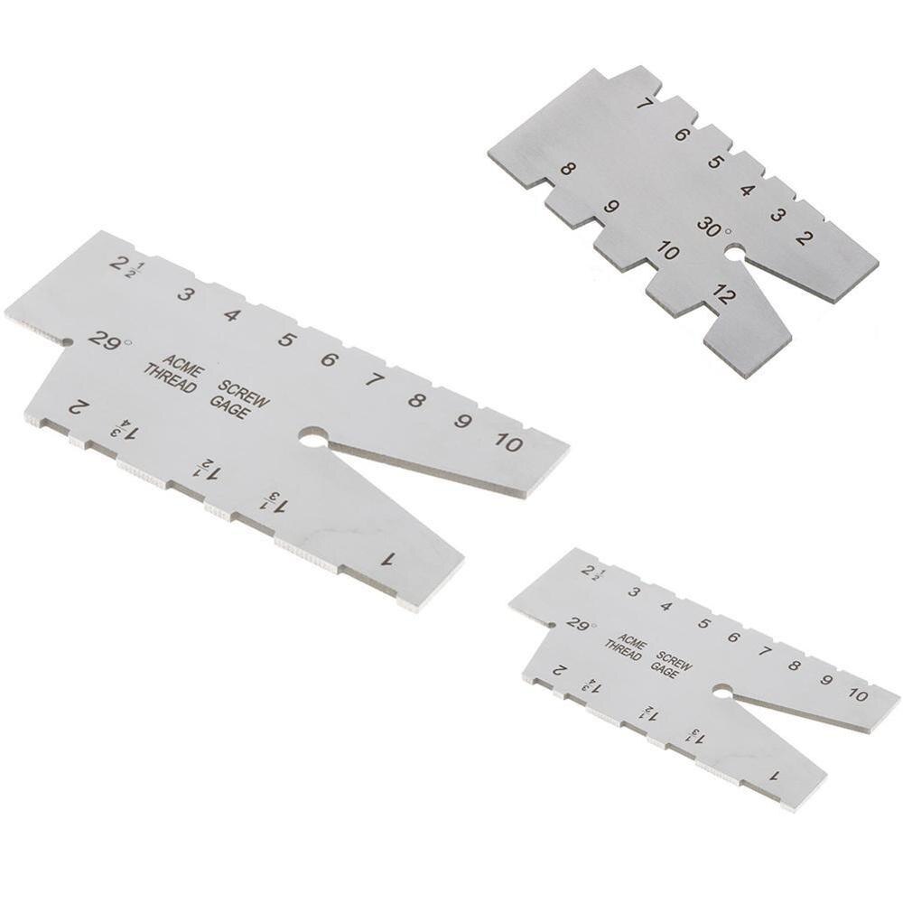 Calibrador de rosca trapezoidal Acme de 29/30 °, regla de molienda de soldadura, herramienta de soldadura de acero S9L4